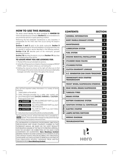 Hero MotoCorp Ignitor 125 Motorcycle Service Manual | 2015-2019 - sample page 4