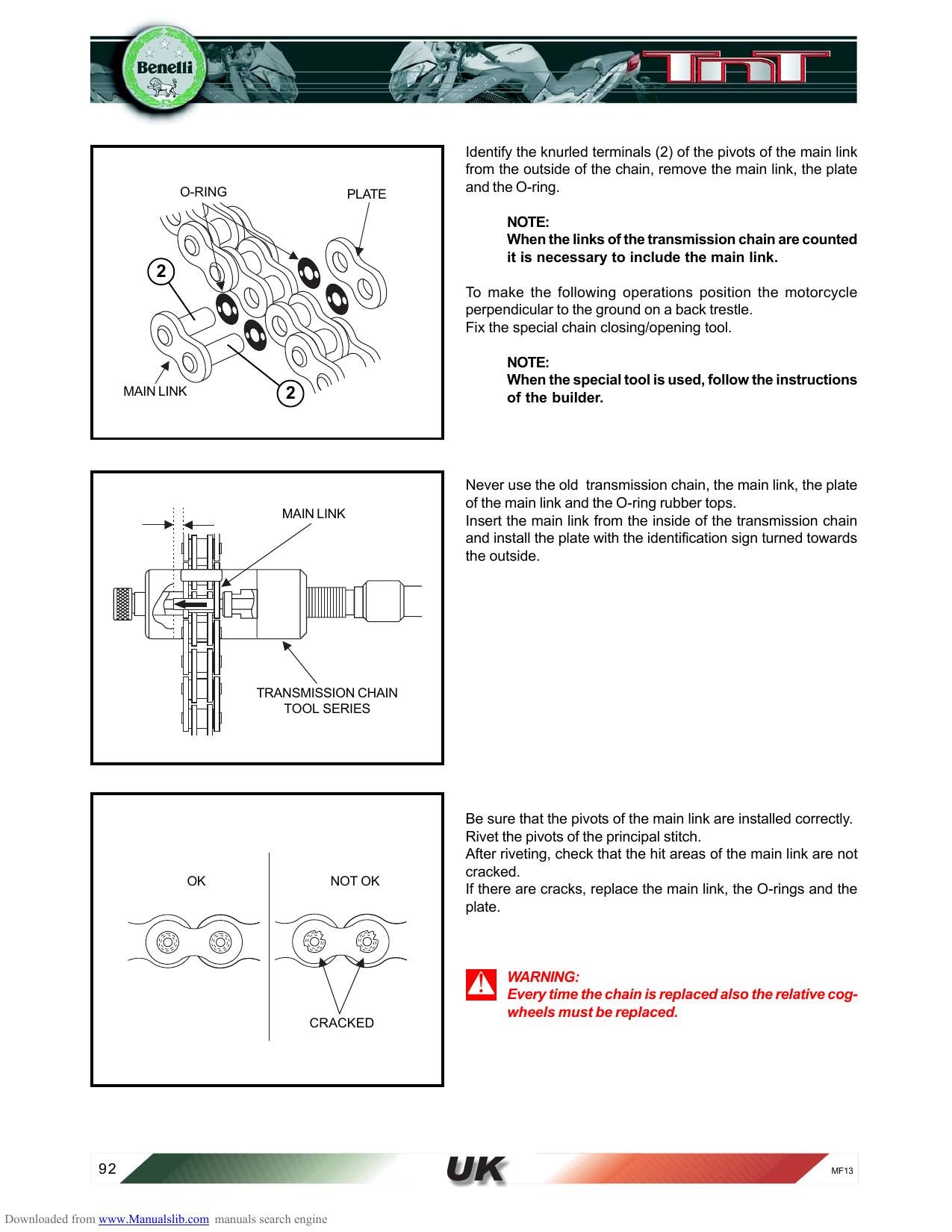 Benelli TNT 1130 Motorcycle Service Manual | 2004-2008 - sample page 4