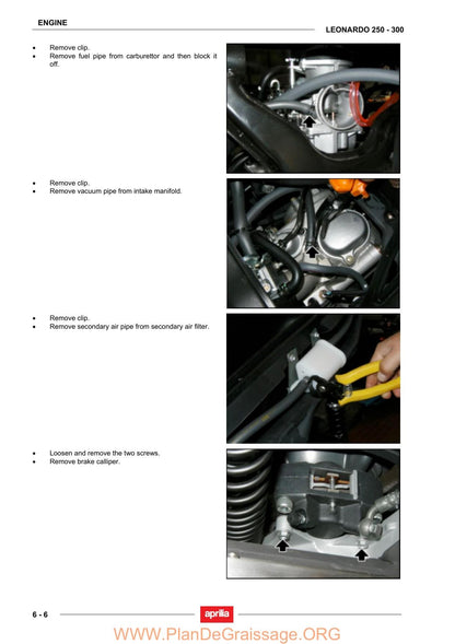 Aprilia Leonardo 250 300 Scooter Service Manual | 2004-2008 - sample page 4