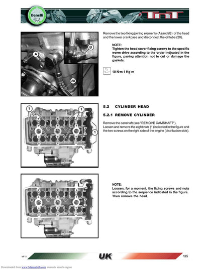 Benelli TNT 1130 Motorcycle Service Manual | 2004-2008 - sample page 2