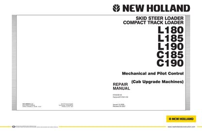 New Holland L180 L185 L190 C185 C190 Skid Steer Service Manual | 2006-2010 - sample page 1