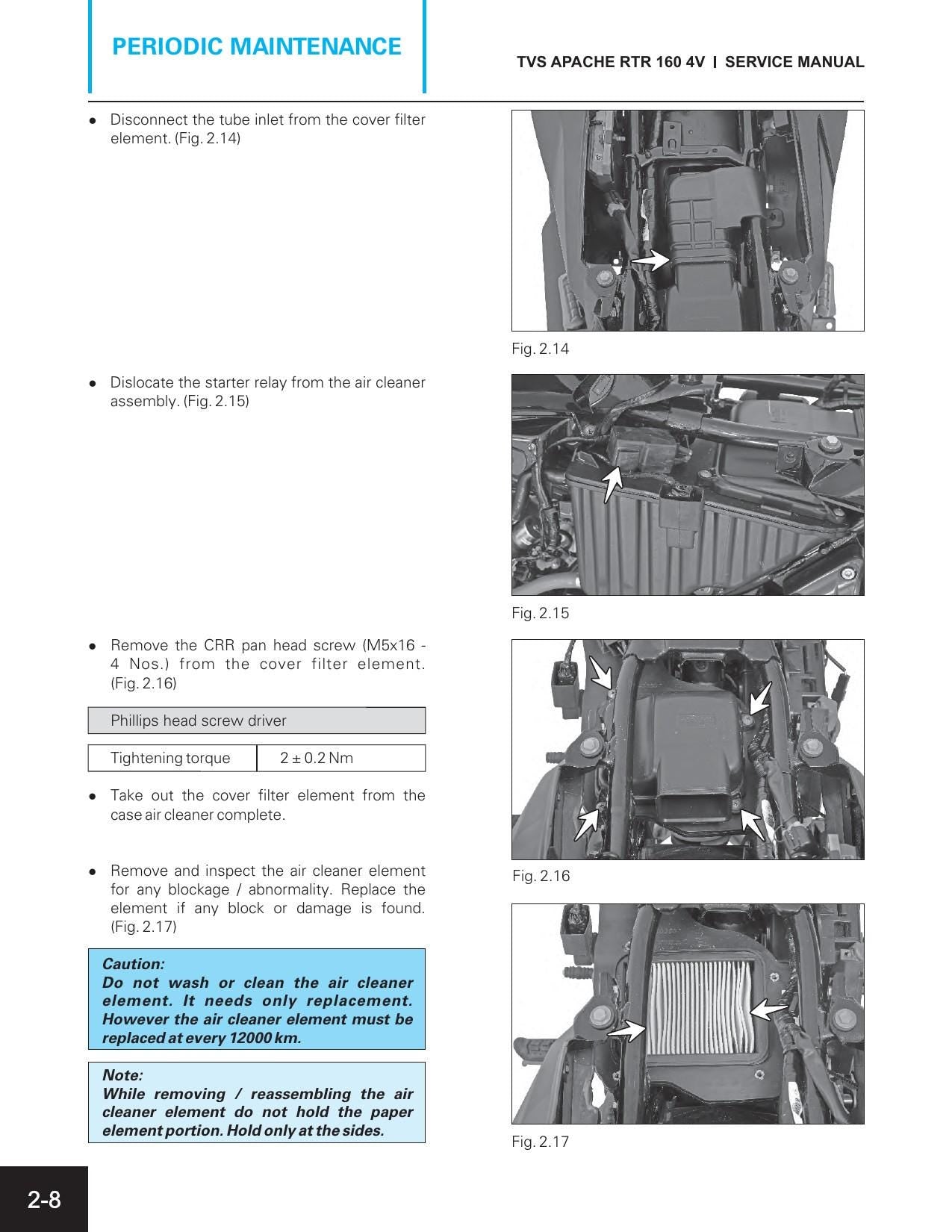 TVS Apache RTR 160 4V Motorcycle Service Manual | 2019-2023 - sample page 2