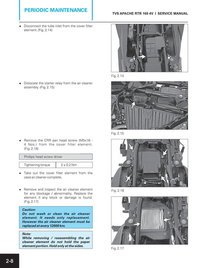 TVS Apache RTR 160 4V Motorcycle Service Manual | 2019-2023 - sample page 2