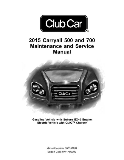 Club Car Carryall 500 700 Golf Cart Service Manual | 2015-2019 - sample page 1