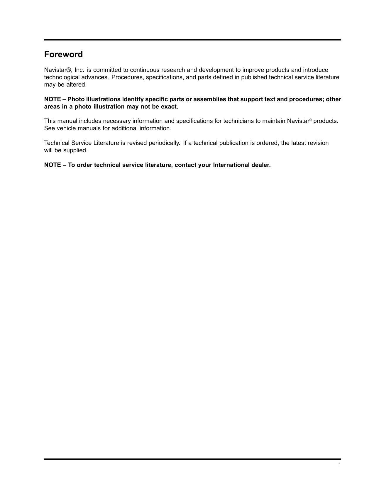 International ProStar TranStar Semi Truck Service Manual | 2010-2016 - sample page 5