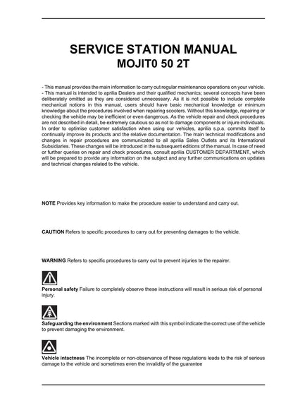 Aprilia Mojito 50 2T Scooter Service Manual | 2008-2012 - sample page 8
