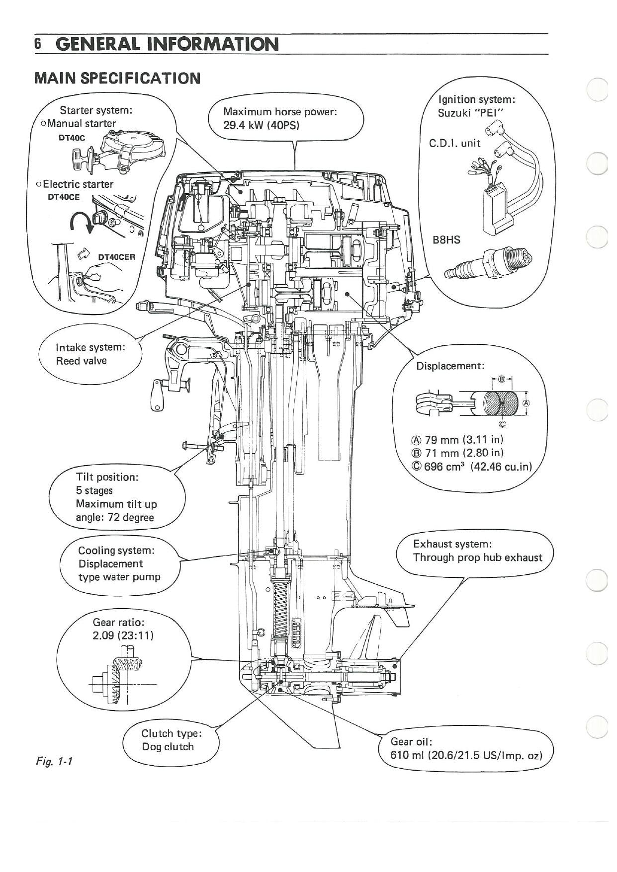 Suzuki DT40 Outboard Service Manual | 1985-1994 - sample page 5