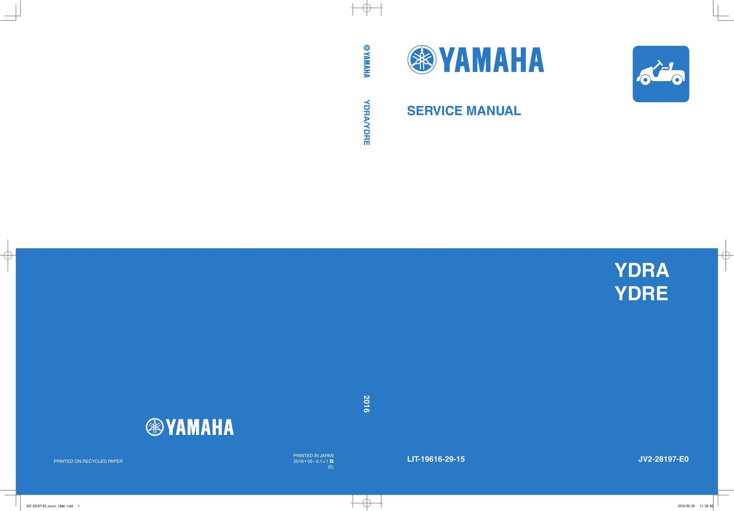 Yamaha YDRA YDRE Golf Cart Service Manual | 2016-2020 - sample page 1