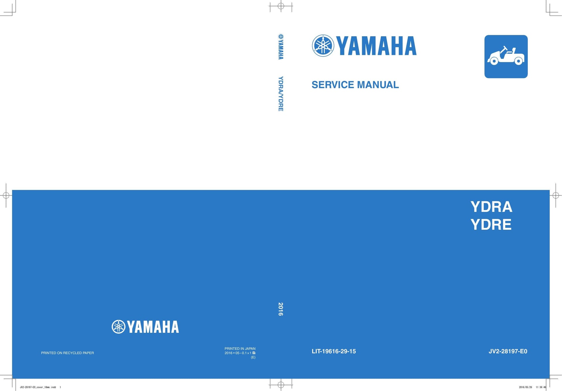 Yamaha YDRA YDRE Golf Cart Service Manual | 2016-2020 - sample page 1
