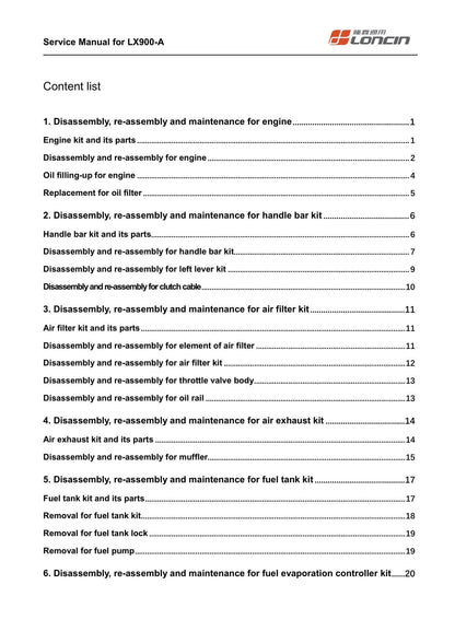Loncin LX900-A Motorcycle Service Manual | 2024-2026 - sample page 7
