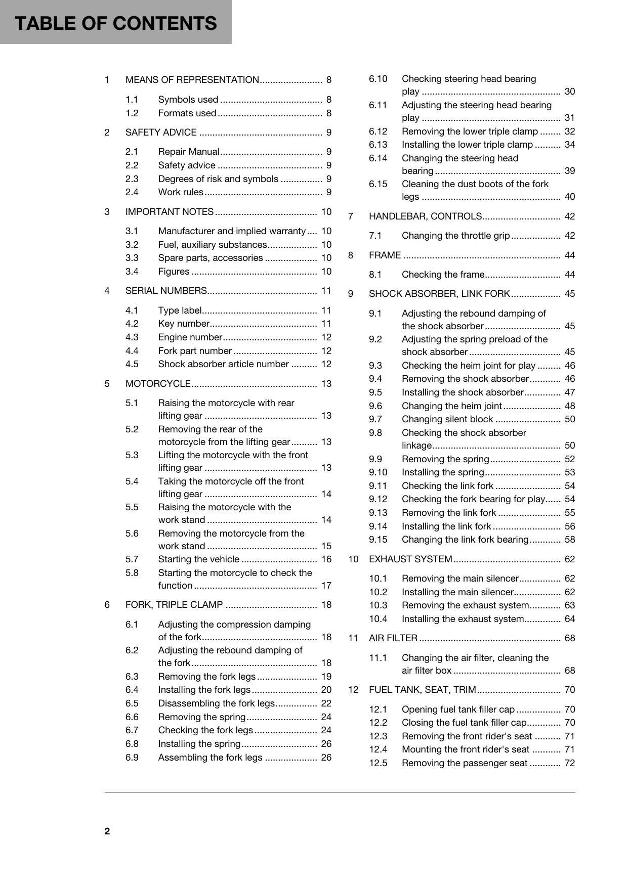 Husqvarna Svartpilen 701 Motorcycle Service Manual | 2020-2024 - sample page 7