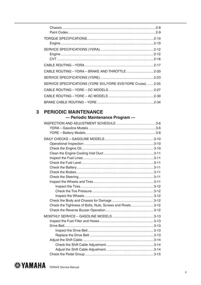 Yamaha YDRA YDRE Golf Cart Service Manual | 2016-2020 - sample page 7