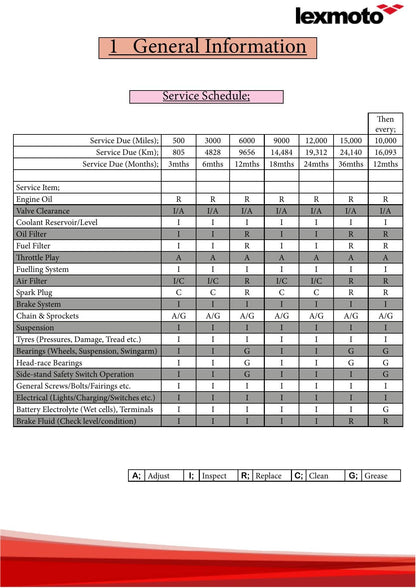 Lexmoto LXR 125 Motorcycle Service Manual | 2022-2026 - sample page 9