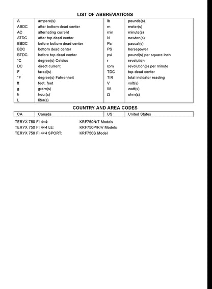 Kawasaki Teryx 750 UTV Service Manual | 2009-2012 - sample page 8