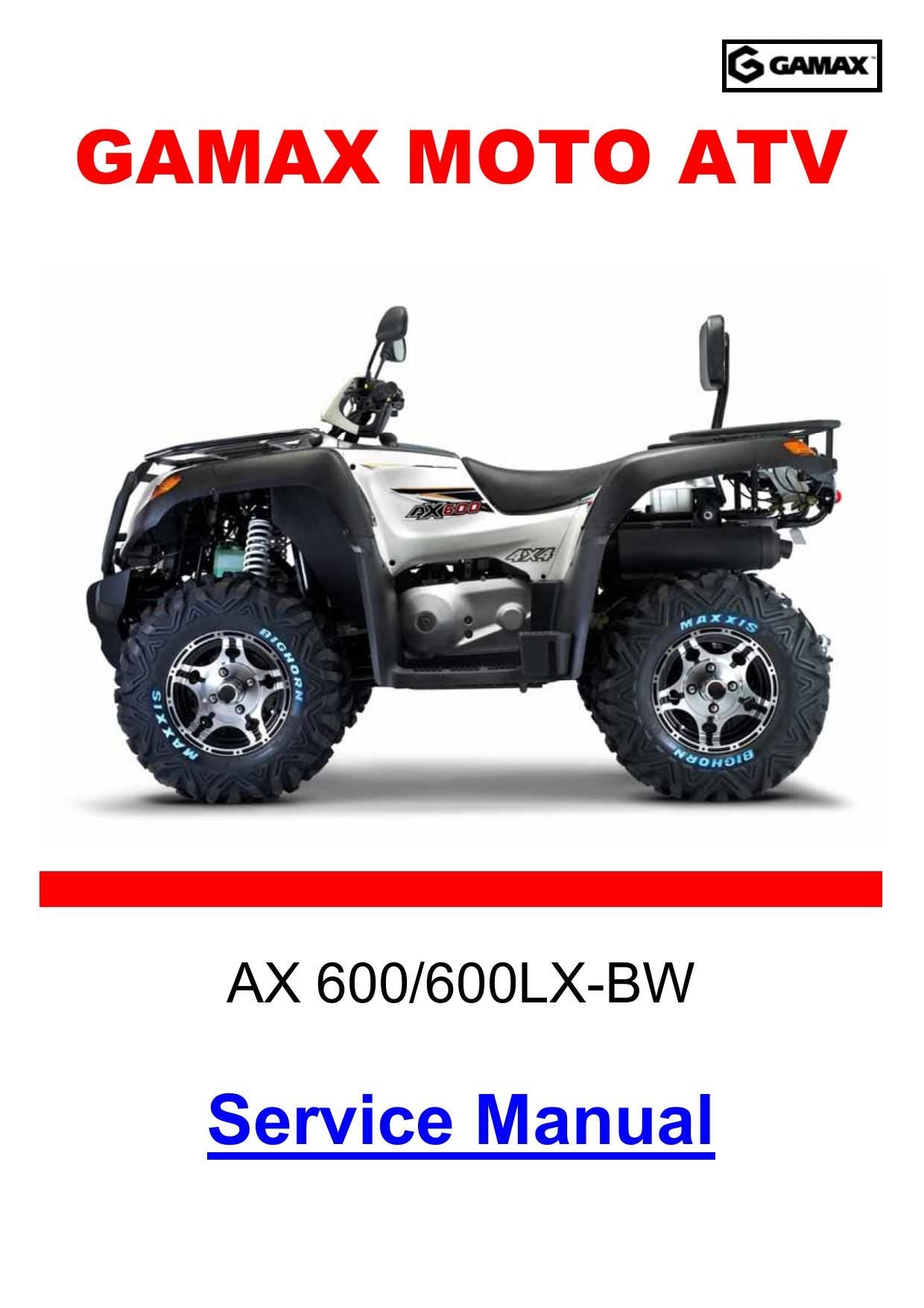 Gamax AX600 600LX ATV Service Manual | 2015-2019 - sample page 1