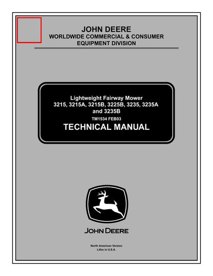 John Deere 3215 3225 3235 Fairway Mower Service Manual | 2003-2007 - sample page 1