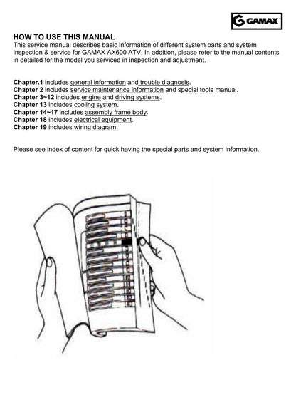 Gamax AX600 600LX ATV Service Manual | 2015-2019 - sample page 6