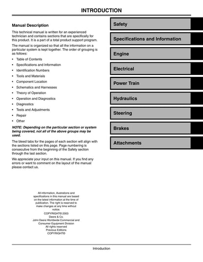 John Deere 3215 3225 3235 Fairway Mower Service Manual | 2003-2007 - sample page 4