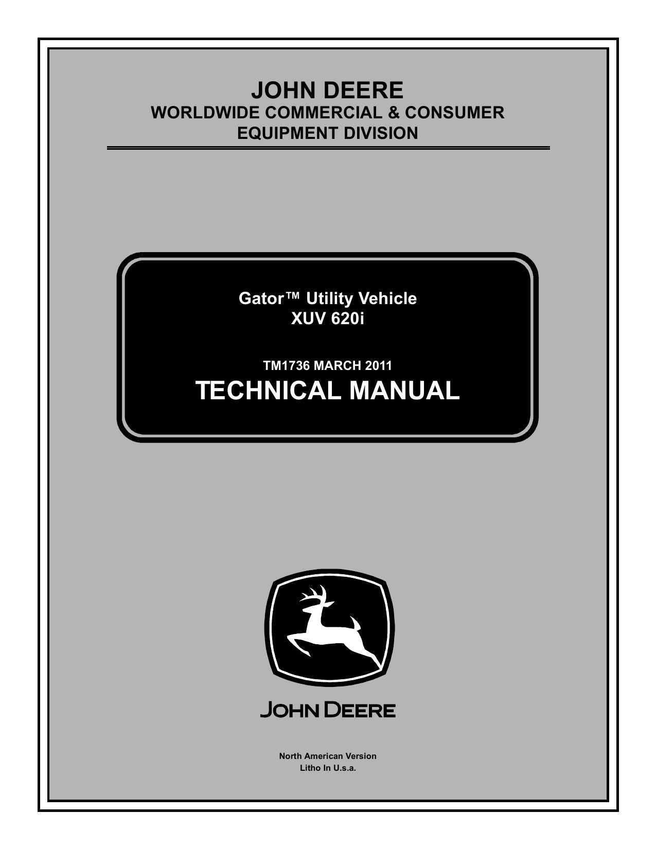 John Deere Gator XUV 620I UTV Service Manual | 2011-2015 - sample page 1