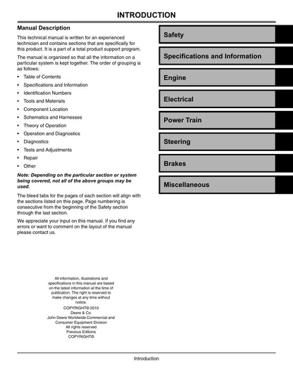 John Deere Gator XUV 825I UTV Service Manual | 2010-2014 - sample page 2