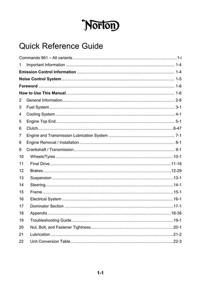 Norton Commando 961 Motorcycle Service Manual | 2013-2017 - sample page 5