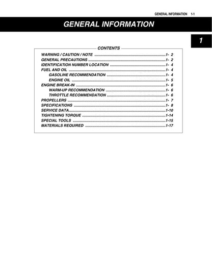 Suzuki DF2.5 Four Stroke Outboard Service Manual | 2006-2010 - sample page 7