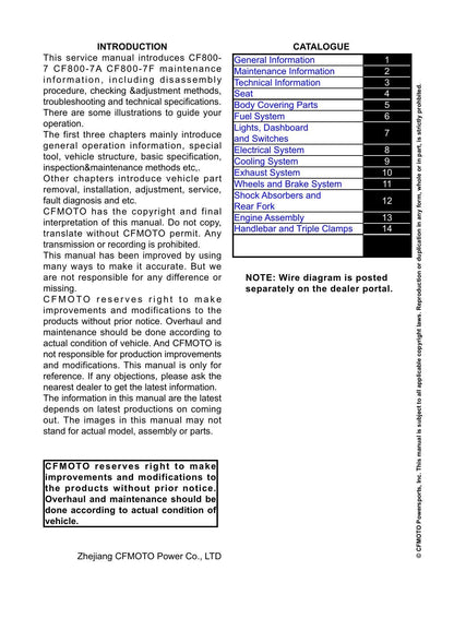 CFMOTO 800NK 799cc Motorcycle Service Manual | 2023-2026 - sample page 2