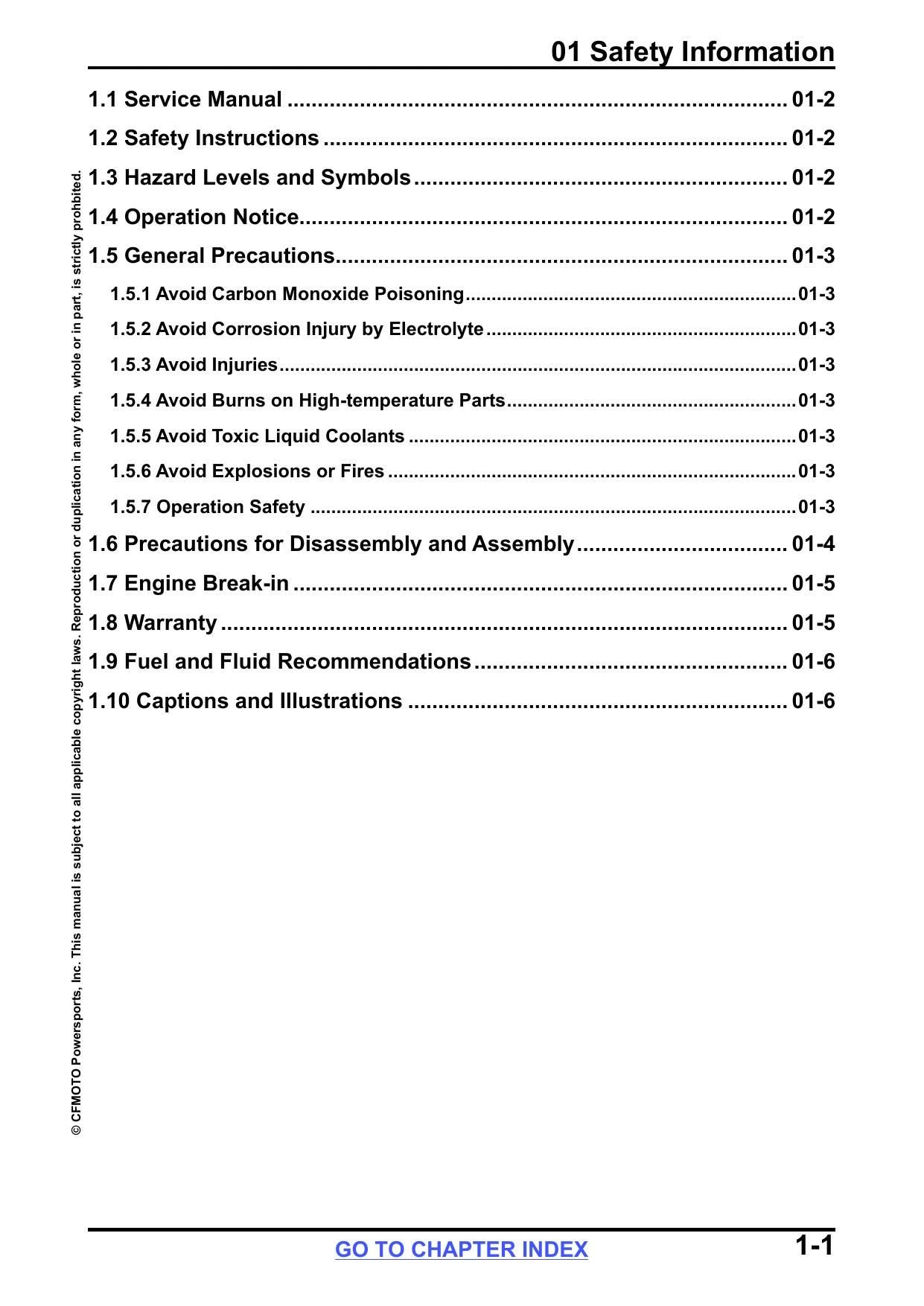 CFMOTO CFORCE 800 850 1000 Touring ATV Service Manual | 2024-2026 - sample page 6