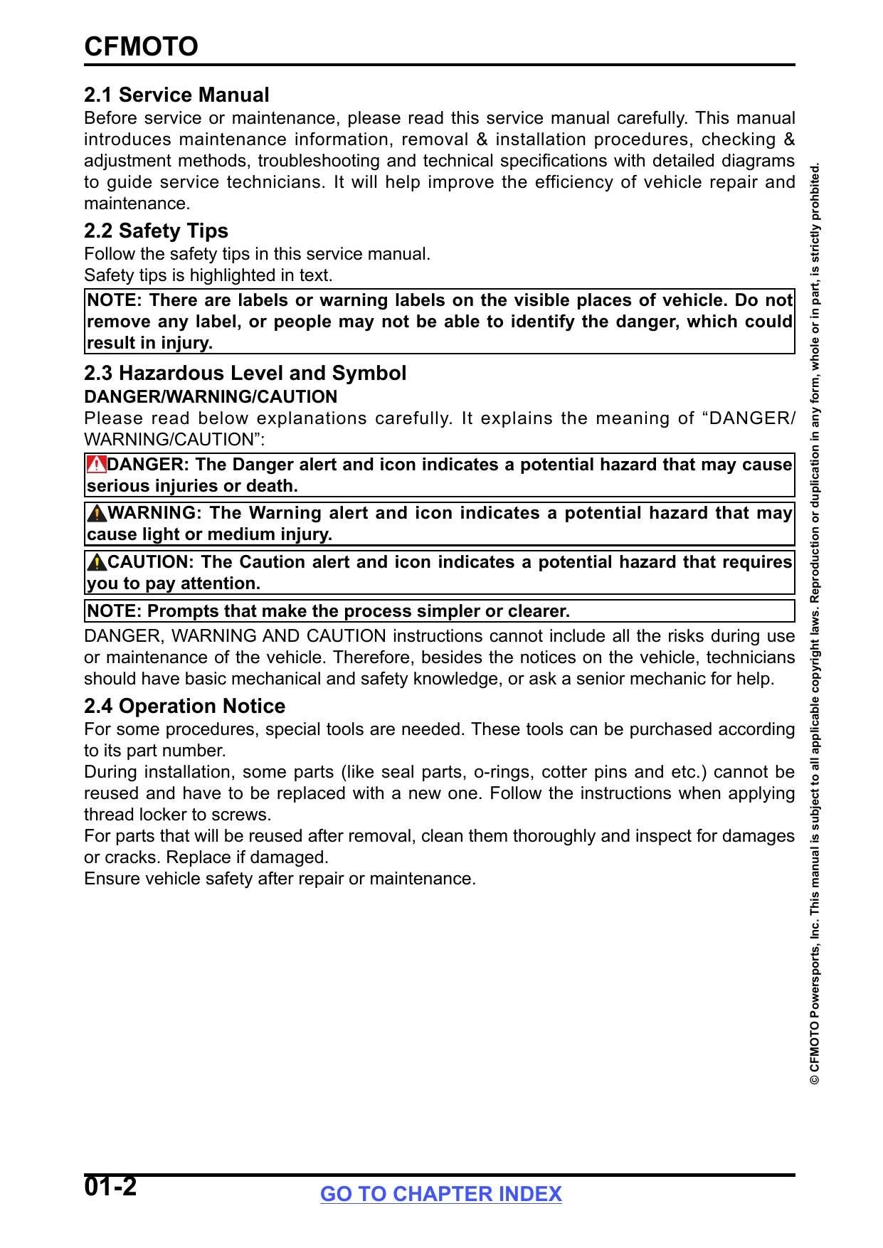 CFMOTO CForce 600 625 Touring ATV Service Manual | 2023-2026 - sample page 8
