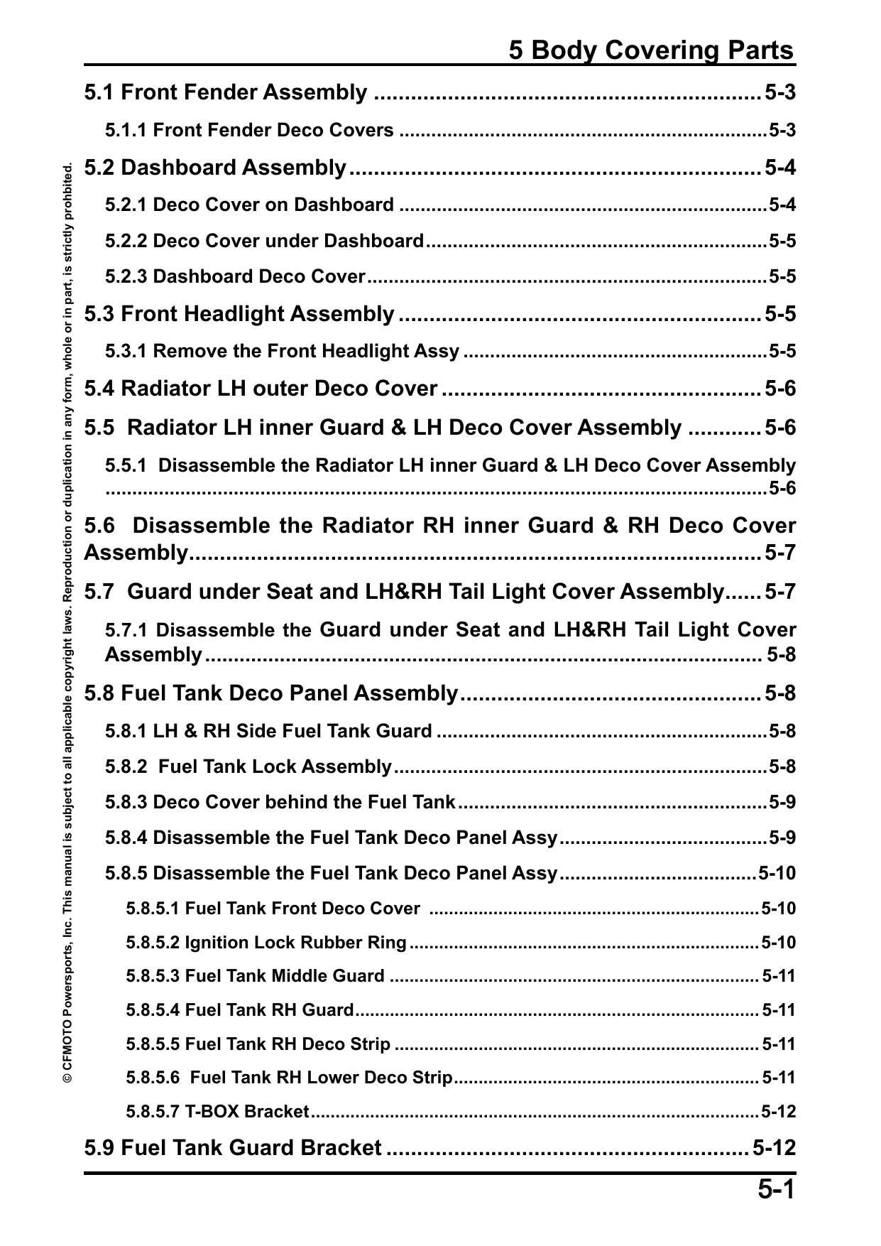 CFMOTO 450NK Motorcycle Service Manual | 2023-2026 - sample page 7