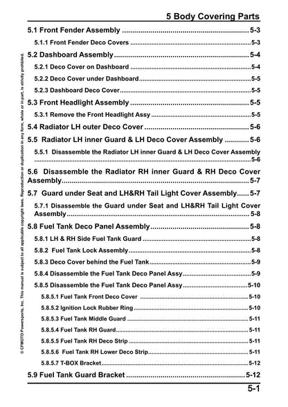 CFMOTO 450NK Motorcycle Service Manual | 2023-2026 - sample page 7
