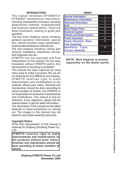 CFMOTO CFX-2E CFX-5E Electric Motorcycle Service Manual | 2026 - sample page 2