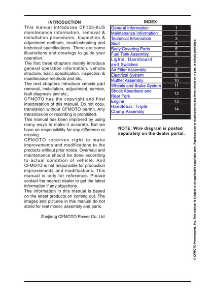 CFMOTO Papio SS 125 Motorcycle Service Manual | 2025-2026 - sample page 2