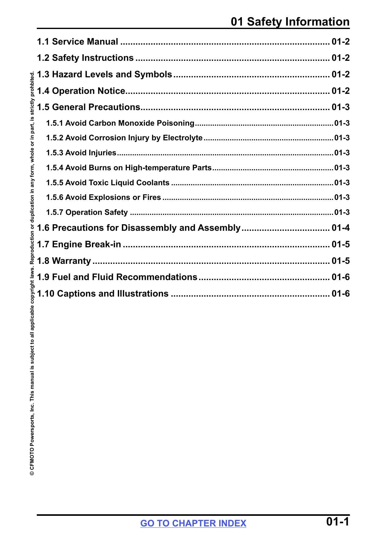 CFMOTO UFORCE 800 XL UTV Service Manual | 2026 - sample page 6