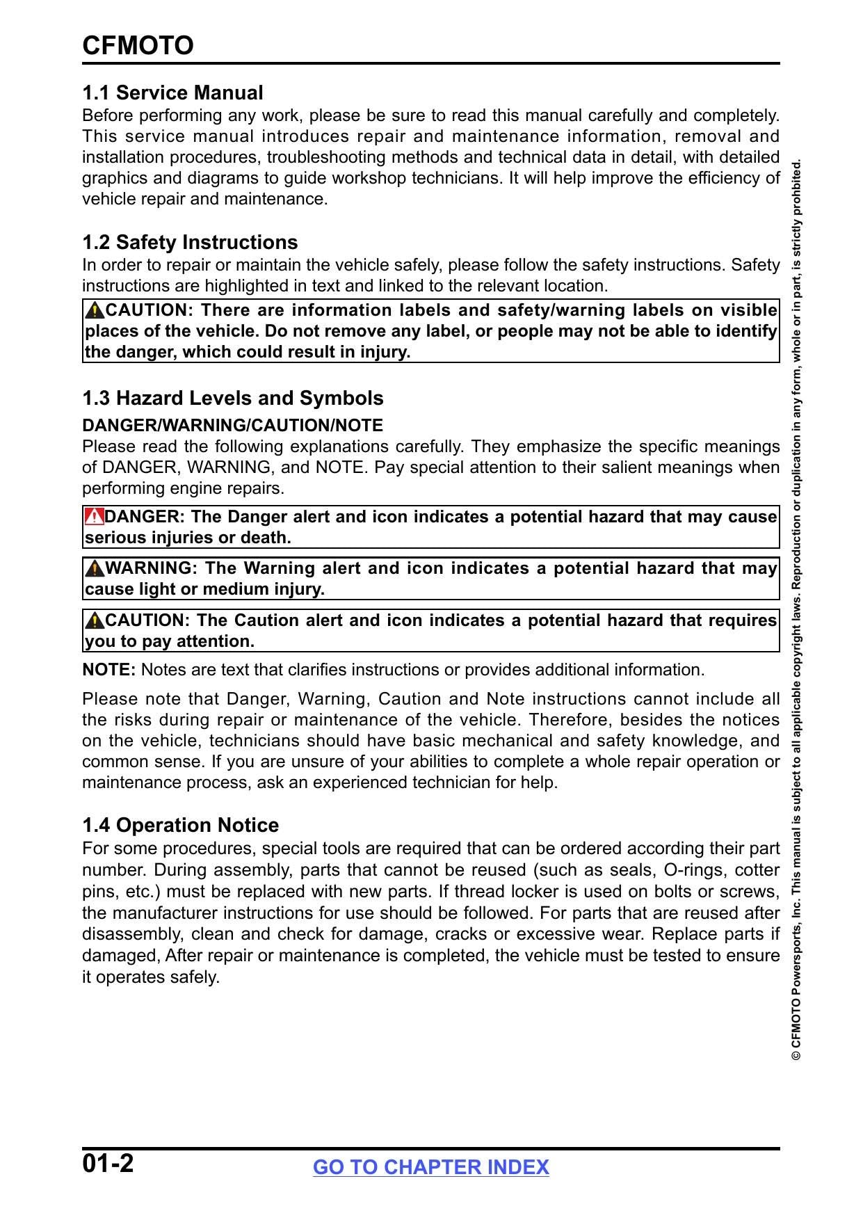 CFMOTO UFORCE 800 XL UTV Service Manual | 2026 - sample page 7