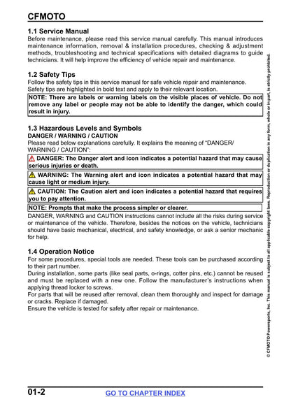 CFMOTO UFORCE U10 Pro UTV Service Manual | 2026 - sample page 7
