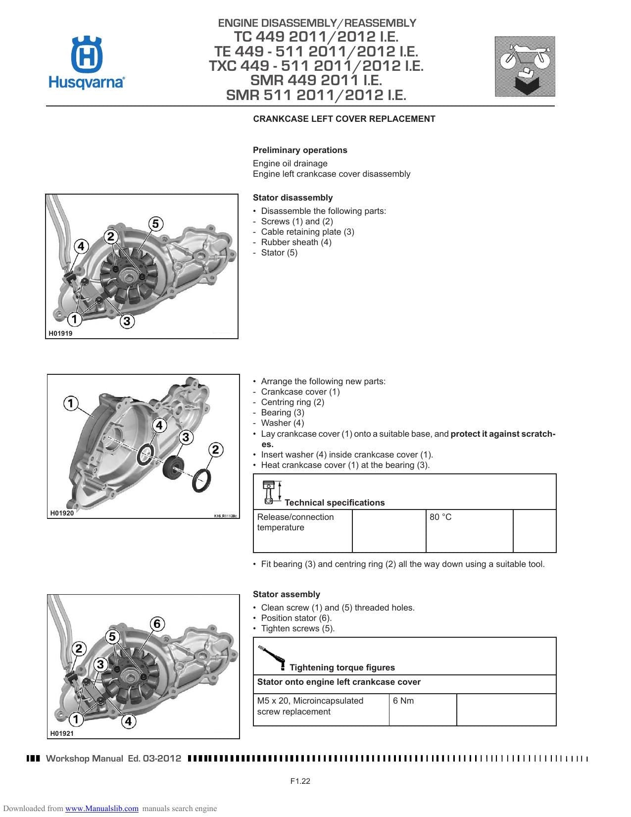 Husqvarna TC TE TXC smr 449 511 Motorcycle Service Manual | 2011-2012 - sample page 4