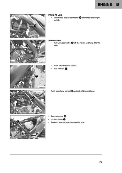 Husqvarna FE 350 FE 350S Motorcycle Service Manual | 2020-2024 - sample page 2