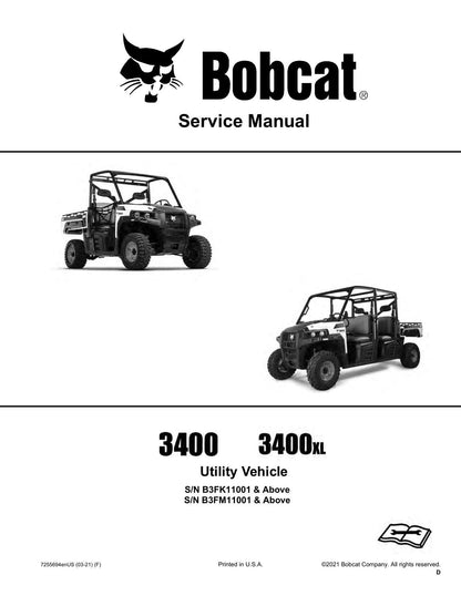Bobcat 3400 3400XL UTV Service Manual | 2021-2025 - sample page 1