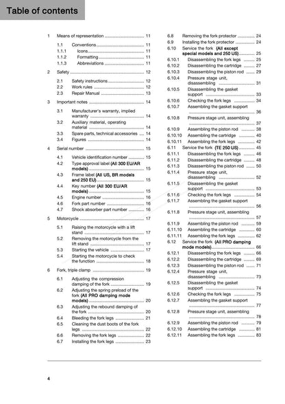 Husqvarna TE 250 300 PRO Motorcycle Service Manual | 2026 - sample page 6
