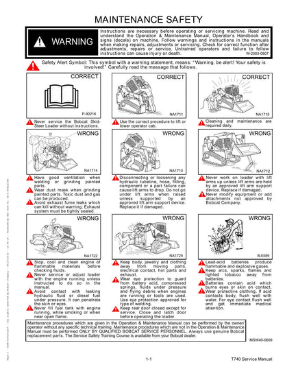 Bobcat T740 Compact Track Loader Service Manual | 2015-2019 - sample page 5