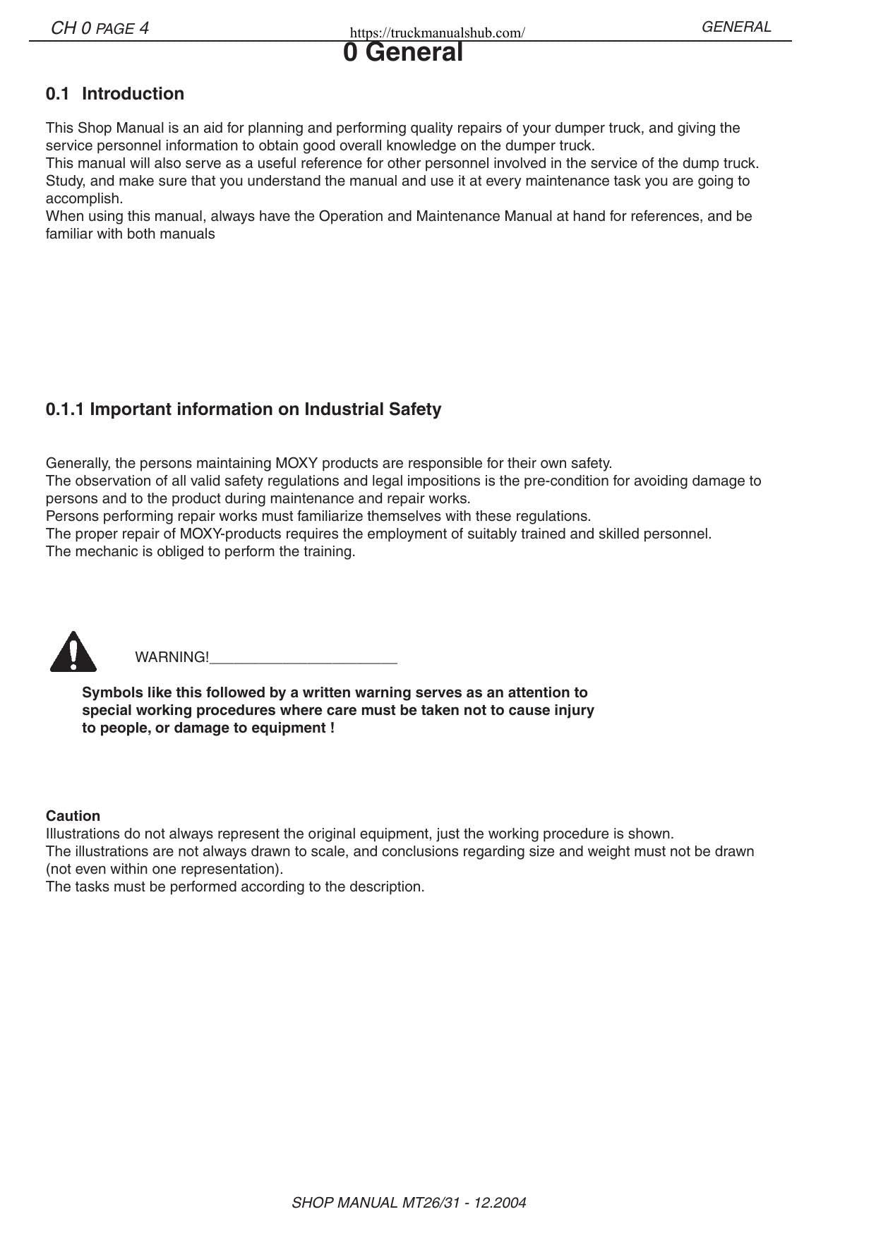 Moxy MT26 MT31 Articulated Dump Truck Service Manual | 2004-2008 - sample page 8
