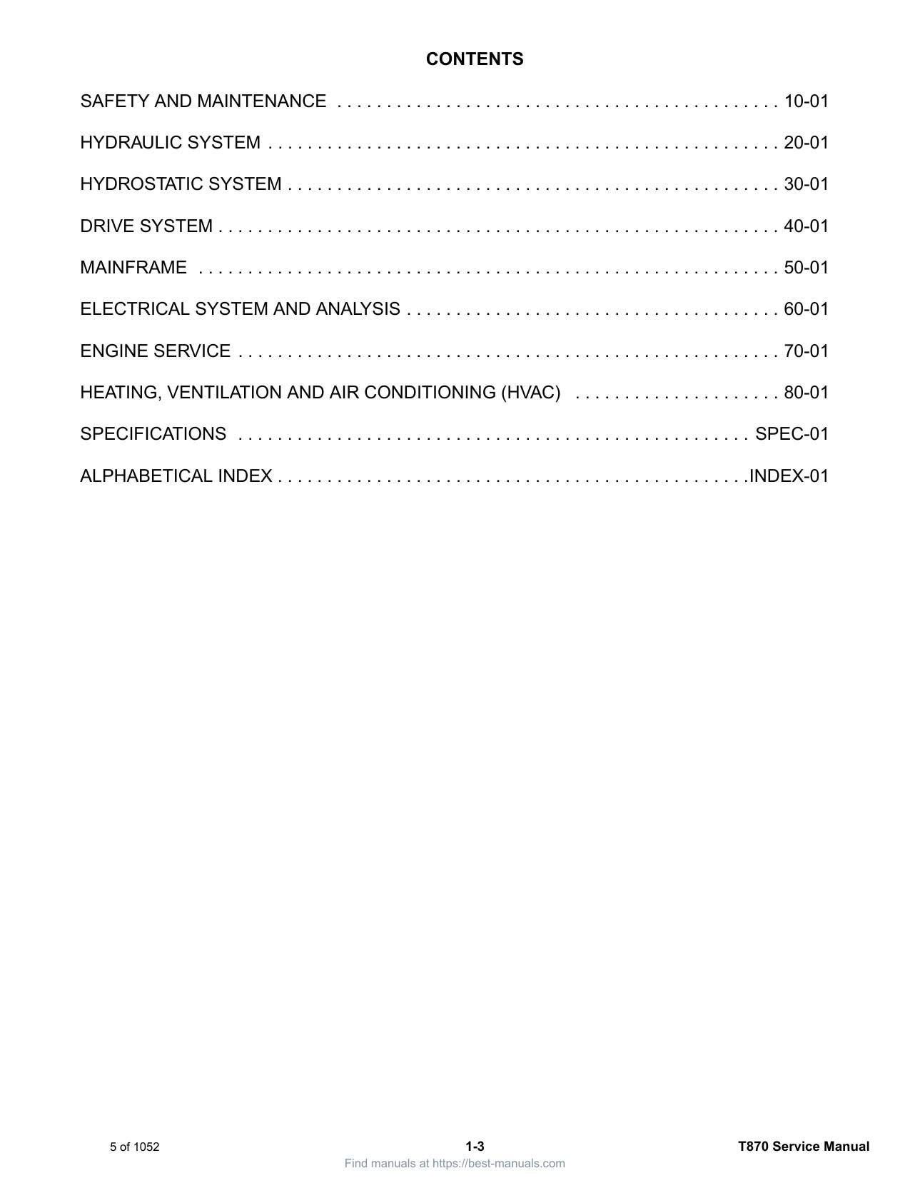 Bobcat T870 Compact Track Loader Service Manual | 2018-2022 - sample page 7
