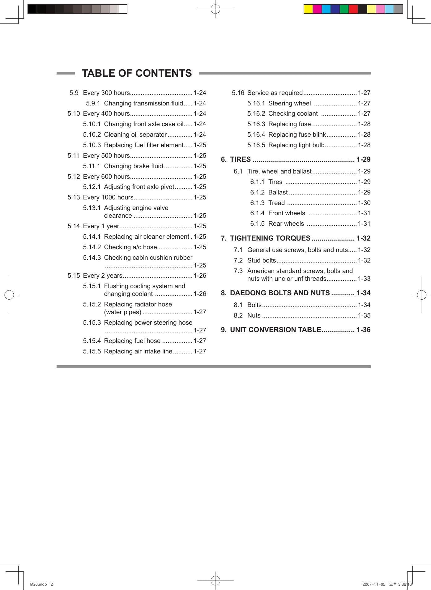 Daedong FX751 Tractor Service Manual | 2007-2011 - sample page 5
