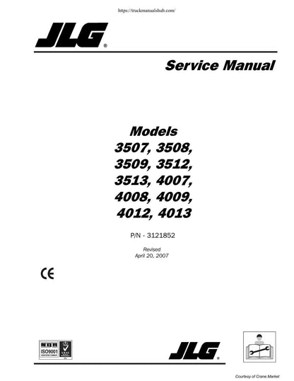 JLG 3507 3508 3509 3512 3513 4007 4008 4009 4012 4013 Telehandler Service Manual | 2003-2007 - sample page 1