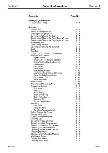 JCB 8080 Midi Excavator Service Manual | 1995-1999 - sample page 8