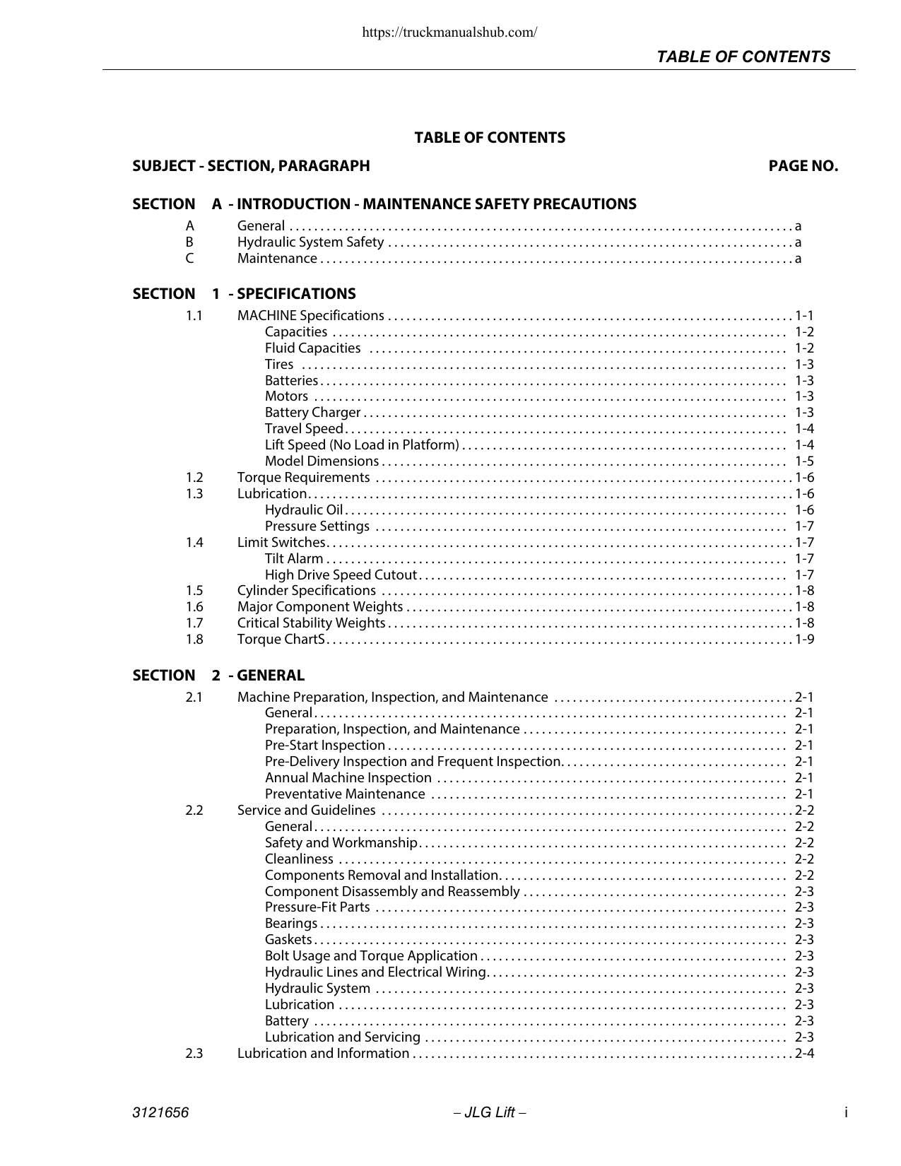 JLG 1930 2032 2632 2646 3246 ES Construction Equipment Service Manual | 2014-2020 - sample page 6