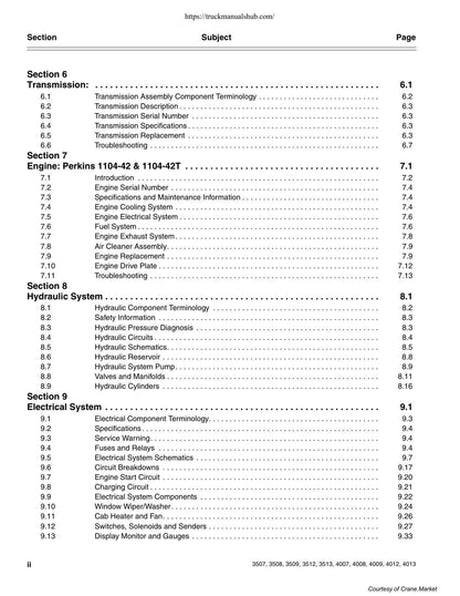 JLG 3507 3508 3509 3512 3513 4007 4008 4009 4012 4013 Telehandler Service Manual | 2003-2007 - sample page 4