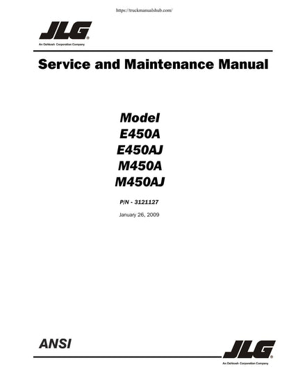 JLG E450A E450AJ M450A M450AJ Boom Lift Service Manual | 1999-2009 - sample page 1