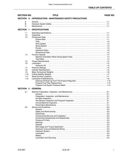 JLG 600A 600AJ Boom Lift Service Manual | 2004-2012 - sample page 6
